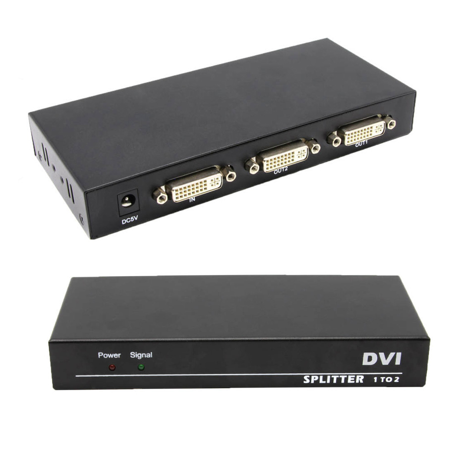 Ƽ DVI й 1X2 ƿ ڽ DVI й  , PC Ʈ Ϳ DVI 1 in 2 out 1080P